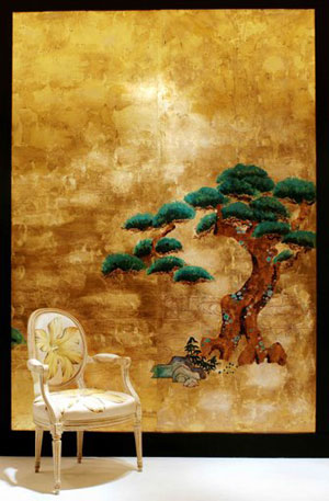China Tapeten Wandbild Pinienbaum auf Gold aus Berlin online kaufen