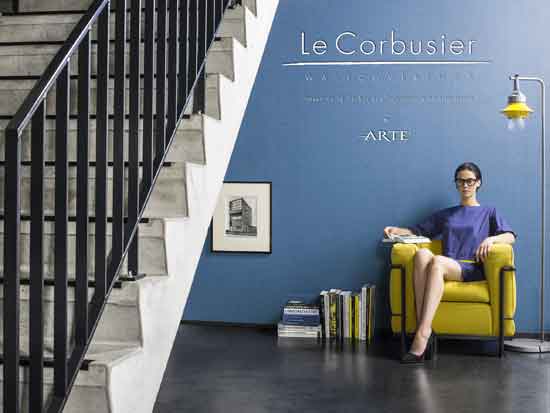 Le Corbusier tapeten Arte blau online kaufen