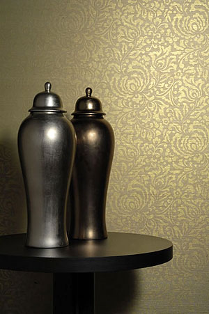 Textiltapete 18 - Vliestapete silber gold Jugendstil Art Deko Muster Seide Polyester auf Vlies online kaufen