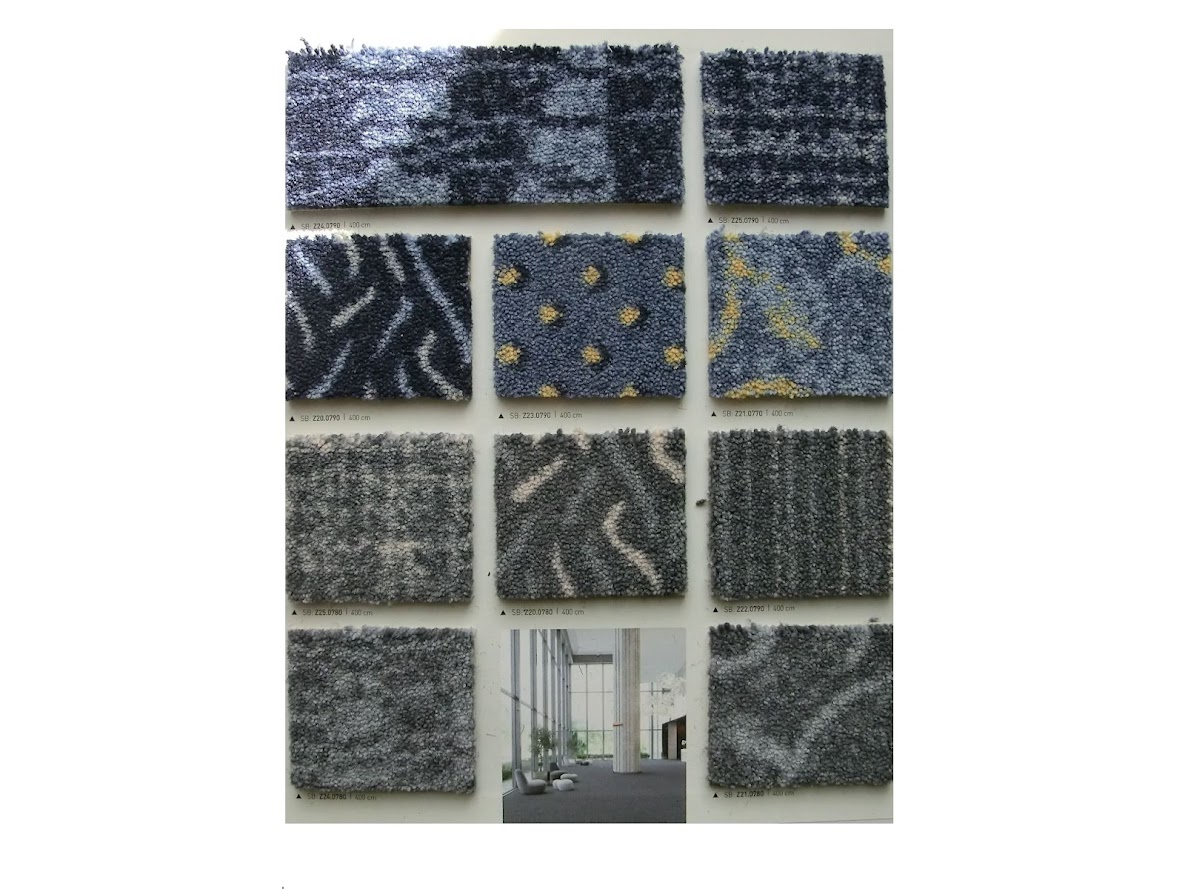 Teppichboden Meterware 4m breit Kombination blau und grau gemustert Design Lano in Berlin oder online kaufen