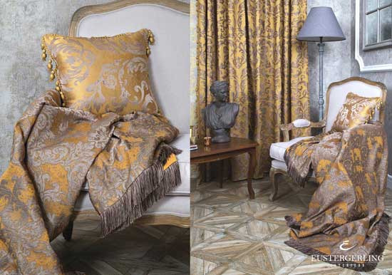 Schlafzimmer Gardinen Deko gold braun silber grau