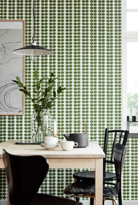 Raumbild Küche - Tapeten Idee Blätter grün Romans Kitchen aus Berlin Deutschland