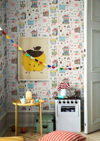 Raumbild Kinderzimmer - Tapeten Idee Kinder Mini Krakel Spektakel aus Berlin Deutschland