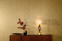 Raumbild Wohnzimmer - Tapeten Idee Korktapete gold braun aus Berlin Deutschland