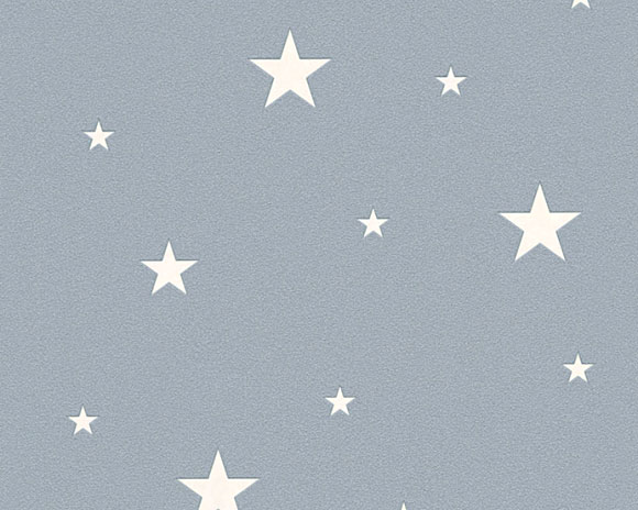 Leuchttapete grau blau mit weißen Sternen fluoreszierende Tapete aus Berlin online kaufen